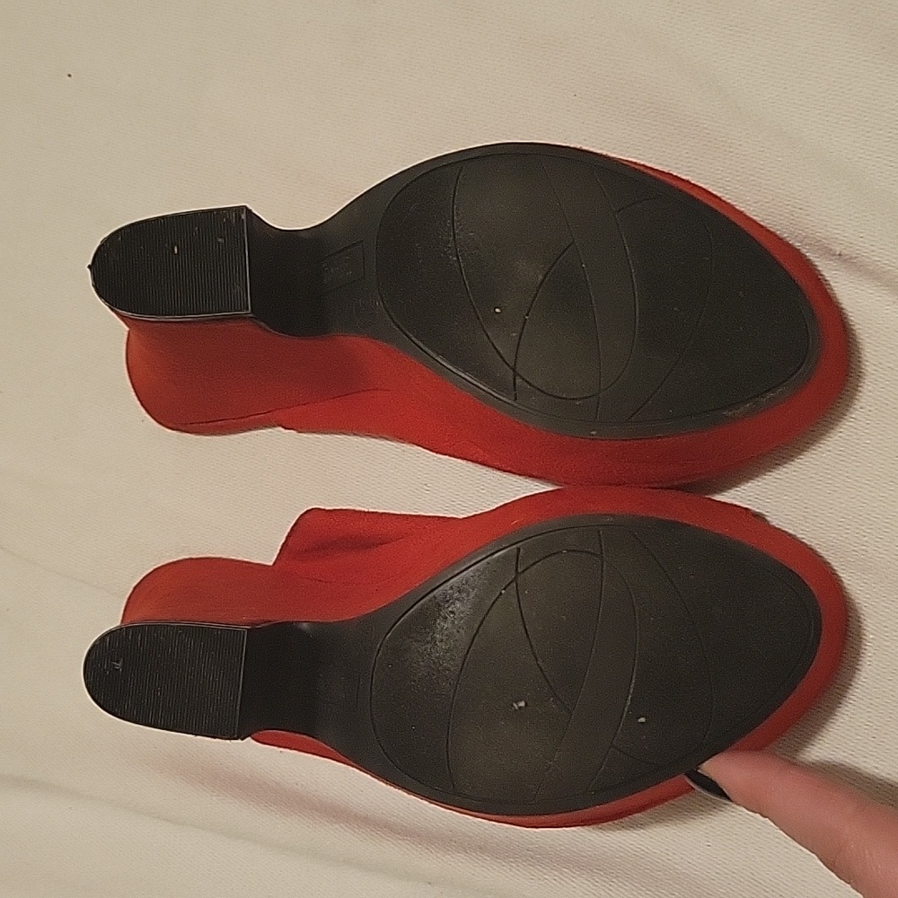 Red Wedge Pumps - Picture 3 of 4